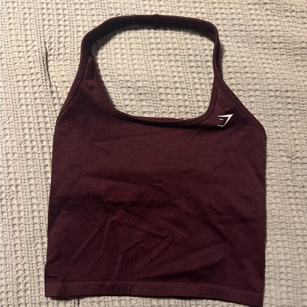 Gymshark Burgundy Scoop Neck Crop Tank
